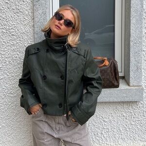 Zara Women's Cropped Trench Coat